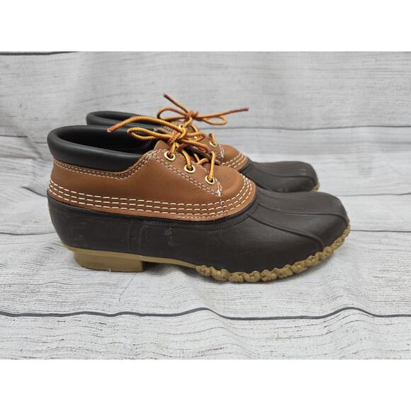 L.L.Bean Waterproof Rubber Moc Boot in Tan/Brown Women's Size 9N - Picture 1 of 12